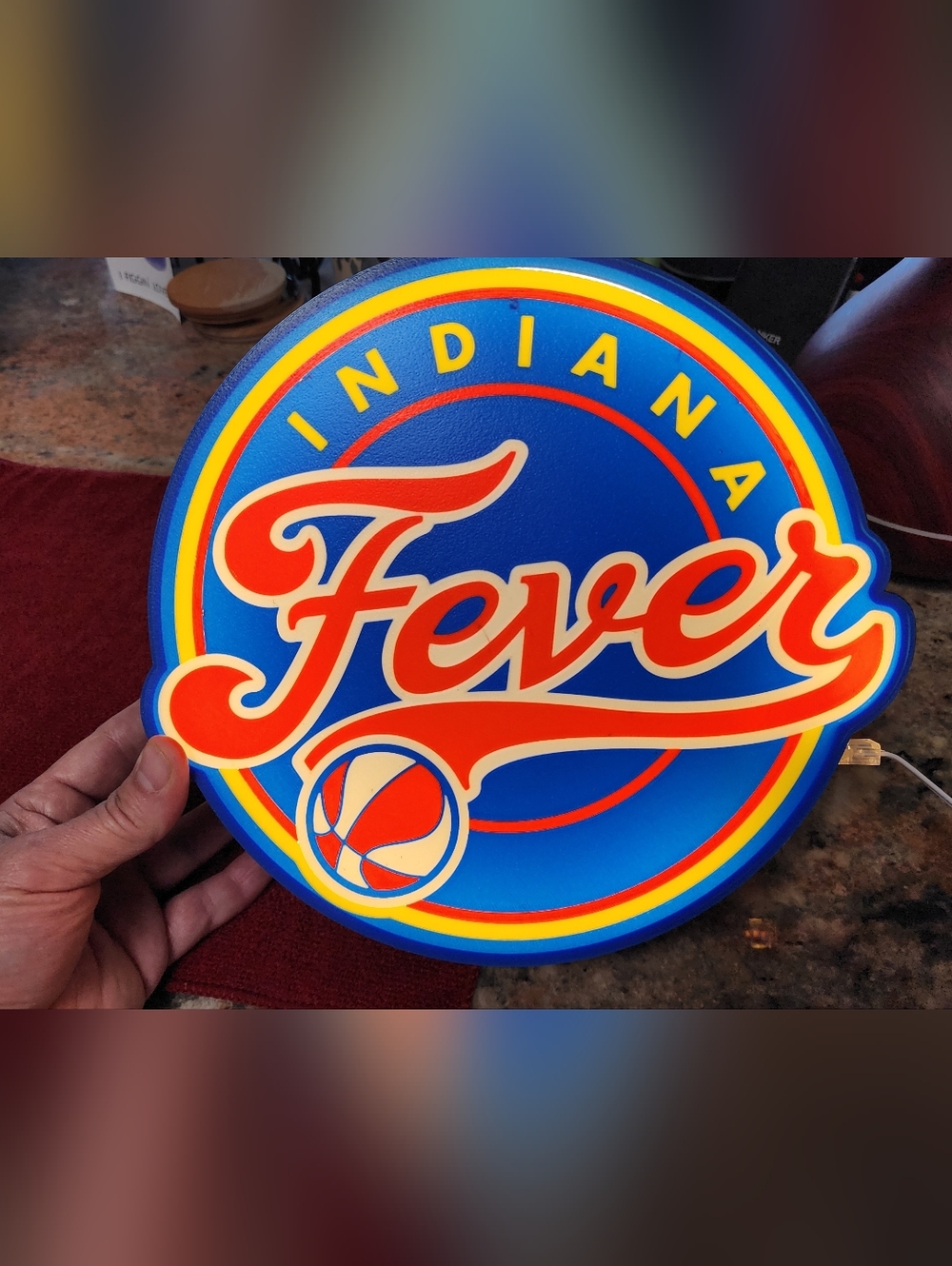 WNBA Indiana FEVER Lighted Sign - Blue & Red & Yellow USB Caitlin CLARK fans!